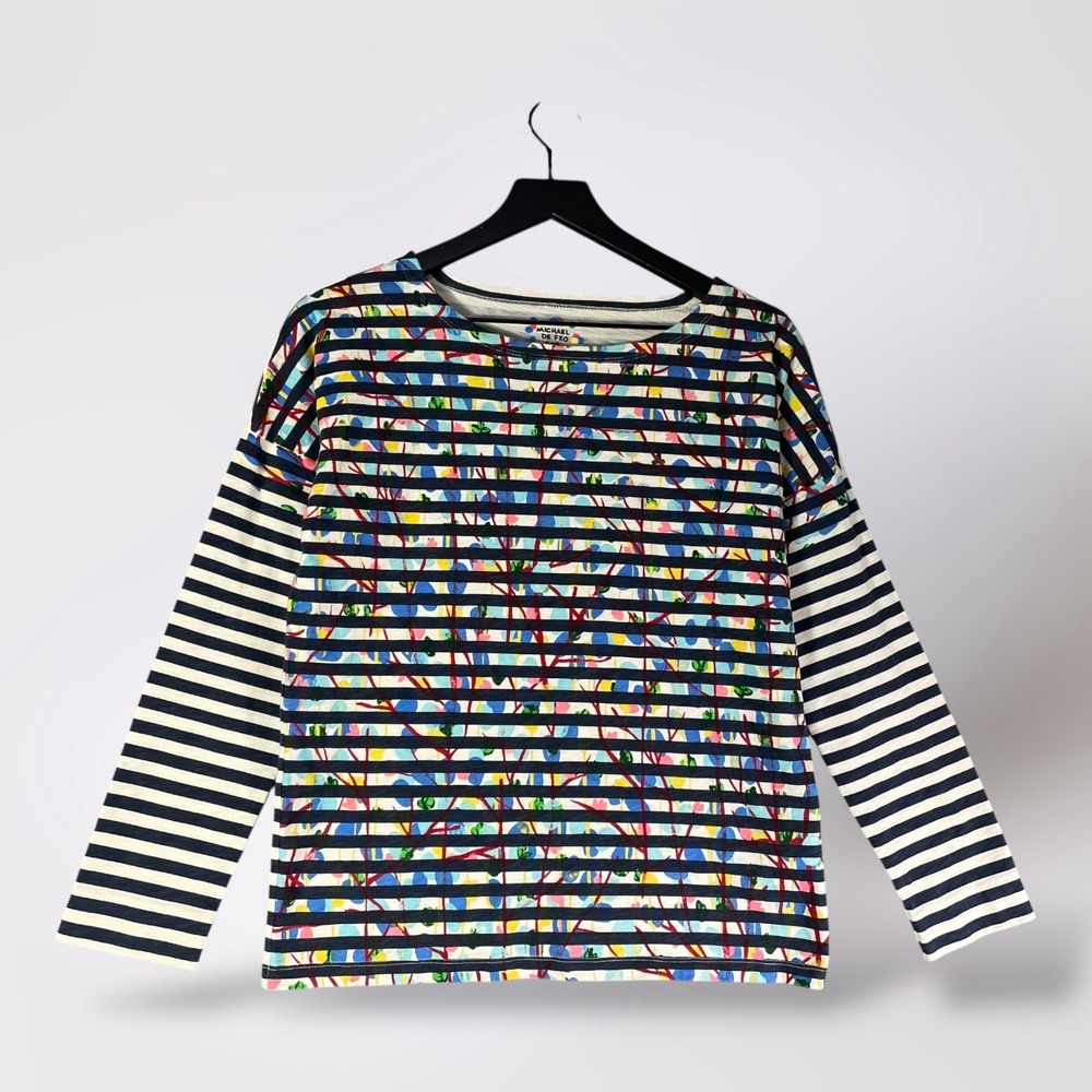 Michael De‎ Feo for J.Crew Striped Long Sleeve Tee Shirt XS Women's